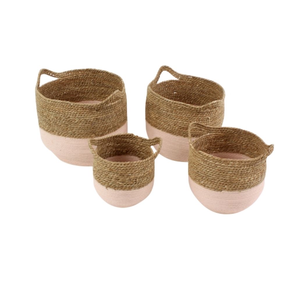 Korb Valencia, braun-rosa Seegras Korb Valencia, braun-rosa Seegras