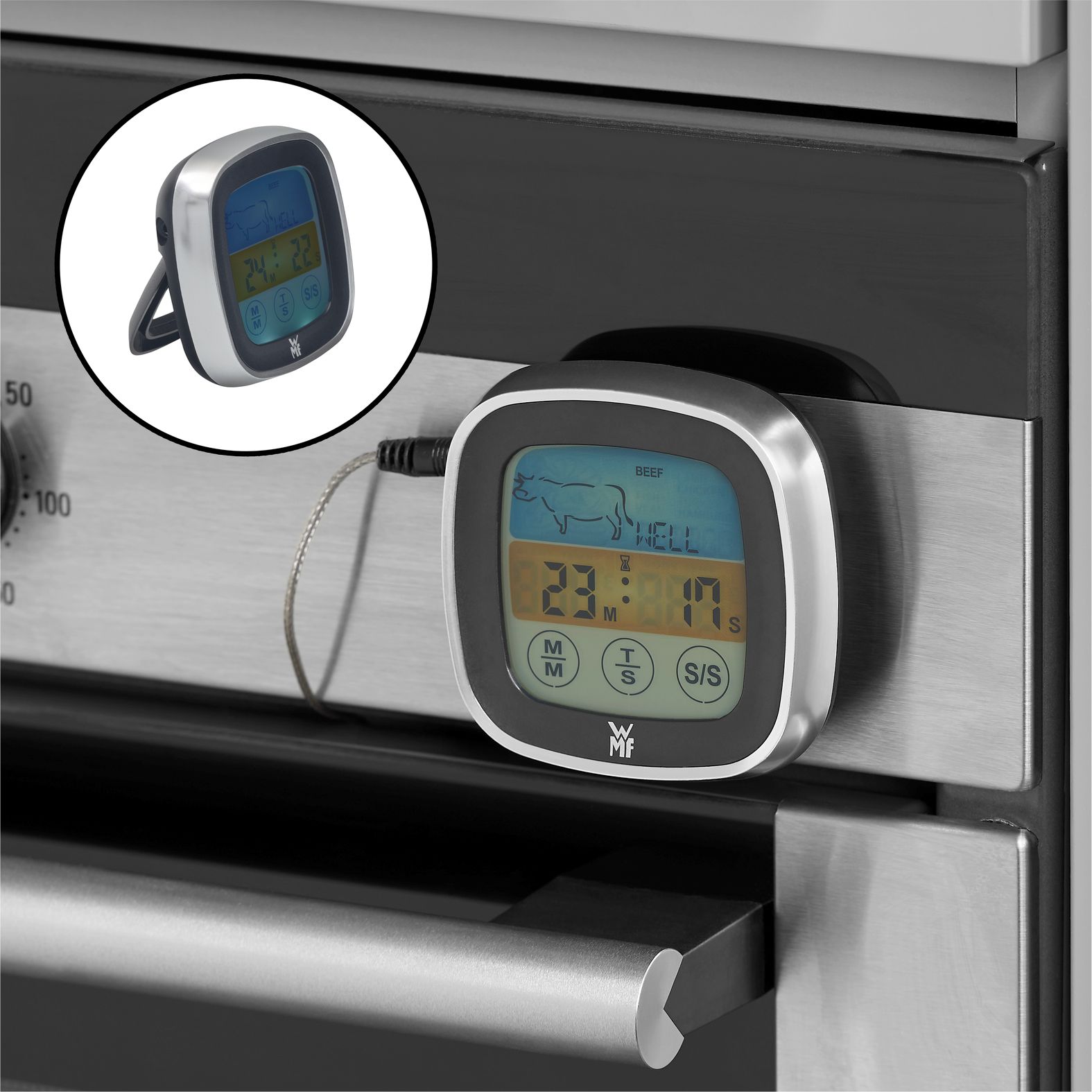 BBQ Digitales Fleischthermometer mit Touch-Display & Timer BBQ Digitales Fleischthermometer mit Touch-Display & Timer