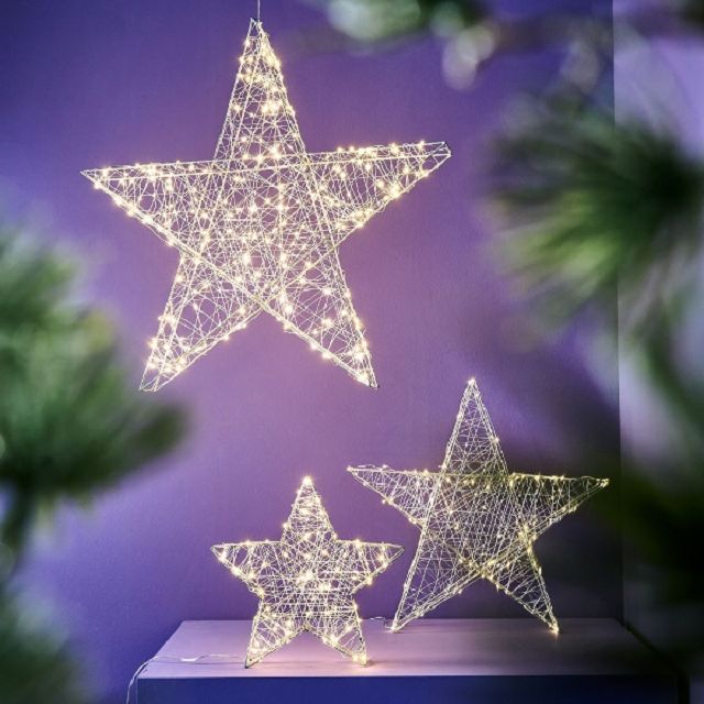 Weihnachtsstern 3D Draht – LED Stern mit Timer Weihnachtsstern 3D Draht – LED Stern mit Timer