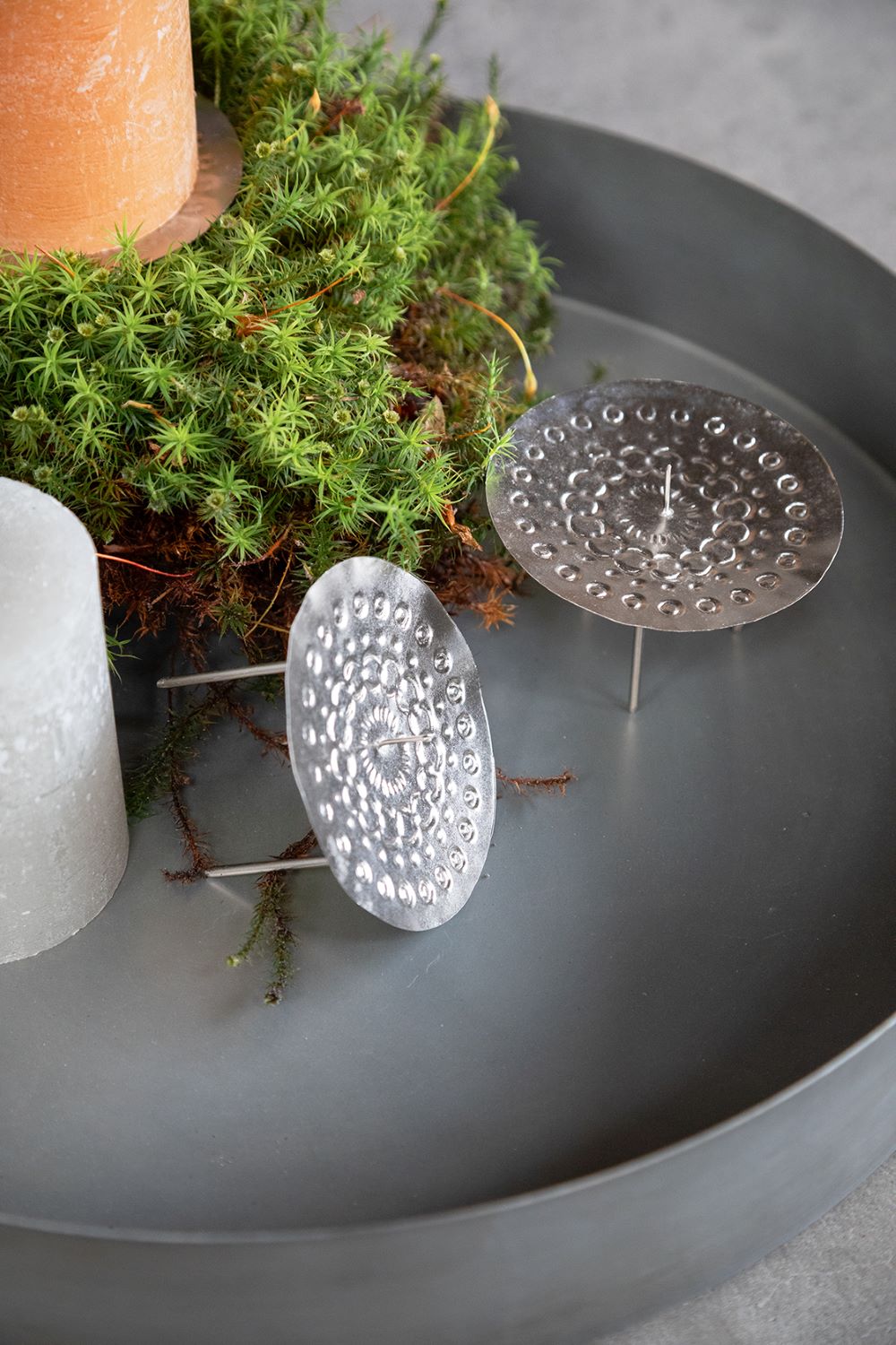 Kranzstecker Ø 8 cm – silberner Metallstecker für Kränze Kranzstecker Ø 8 cm – silberner Metallstecker für Kränze