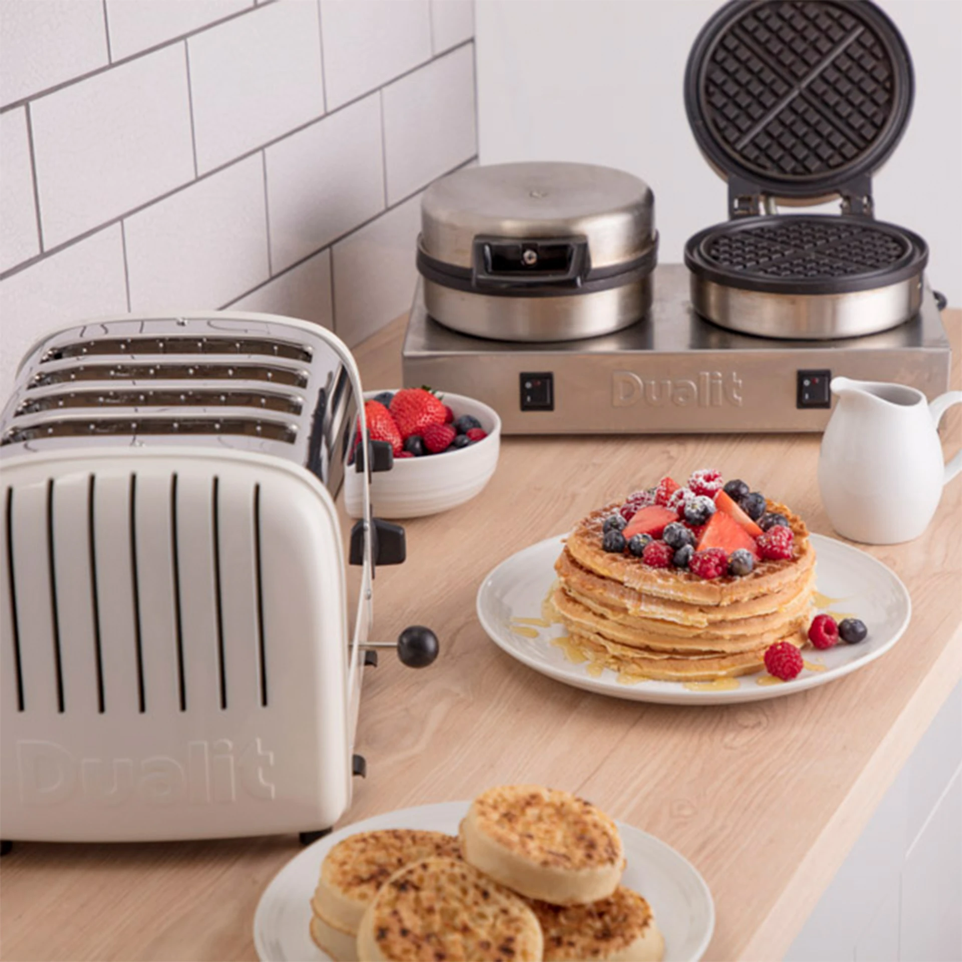 Gastro Sandwichmaker & Waffeleisen 2-in-1 aus Edelstahl
