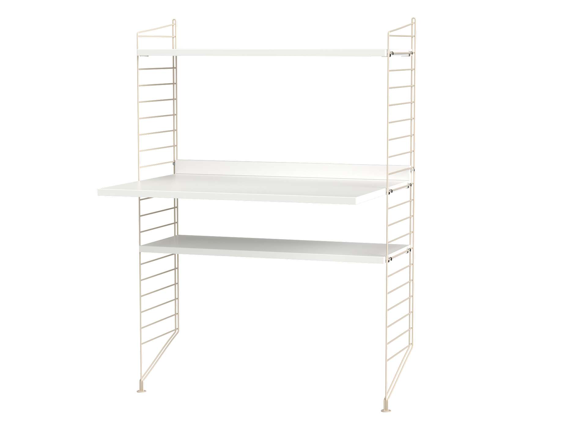 Kleiner Schreibtisch mit Ablage Beige Weiß Kleiner Schreibtisch mit Ablage Beige Weiß
