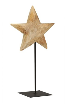 Holzstern auf Eisenständer Natur 50 cm Holzstern auf Eisenständer Natur 50 cm