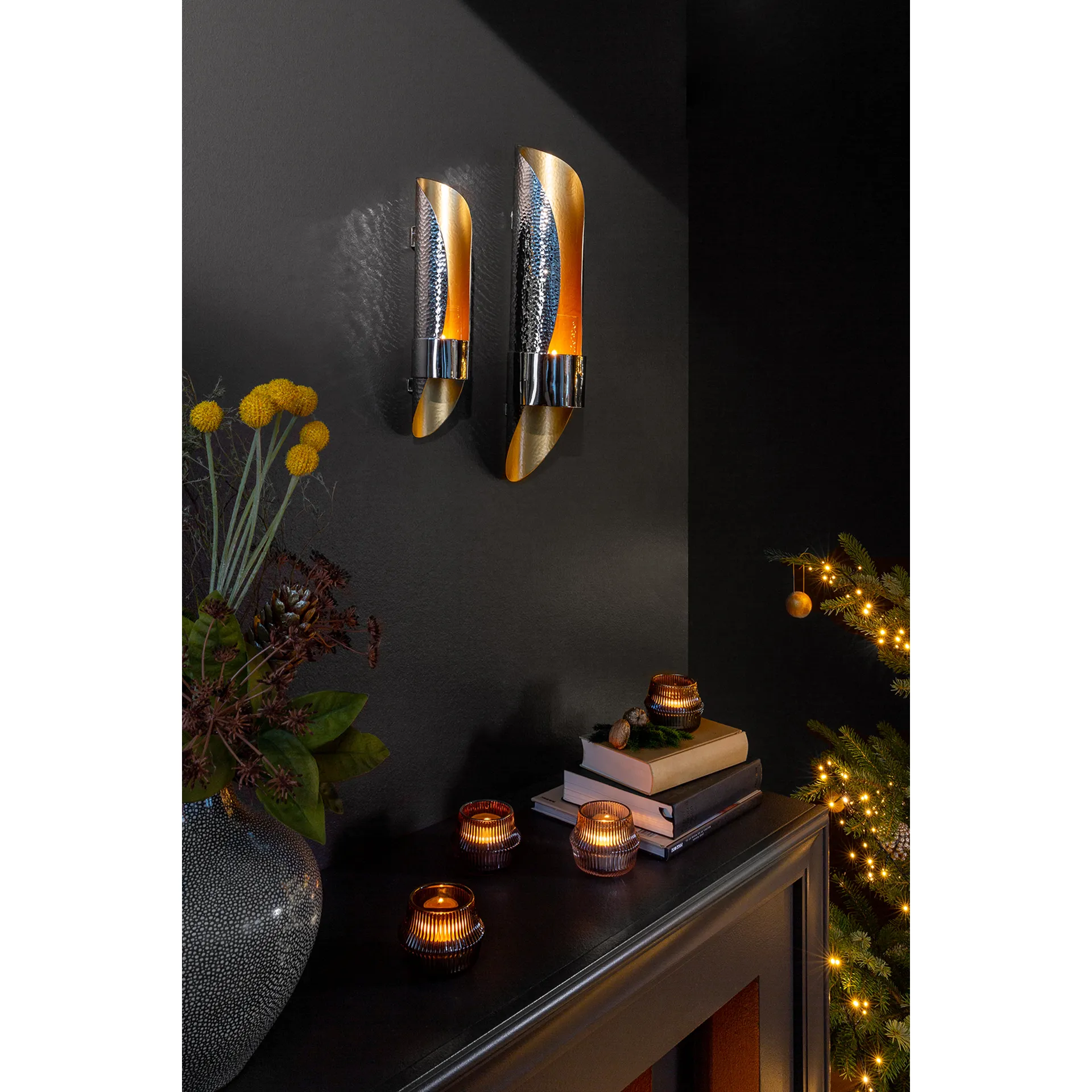 MUSETTE edles Windlicht mit Wandbefestigung 35 cm