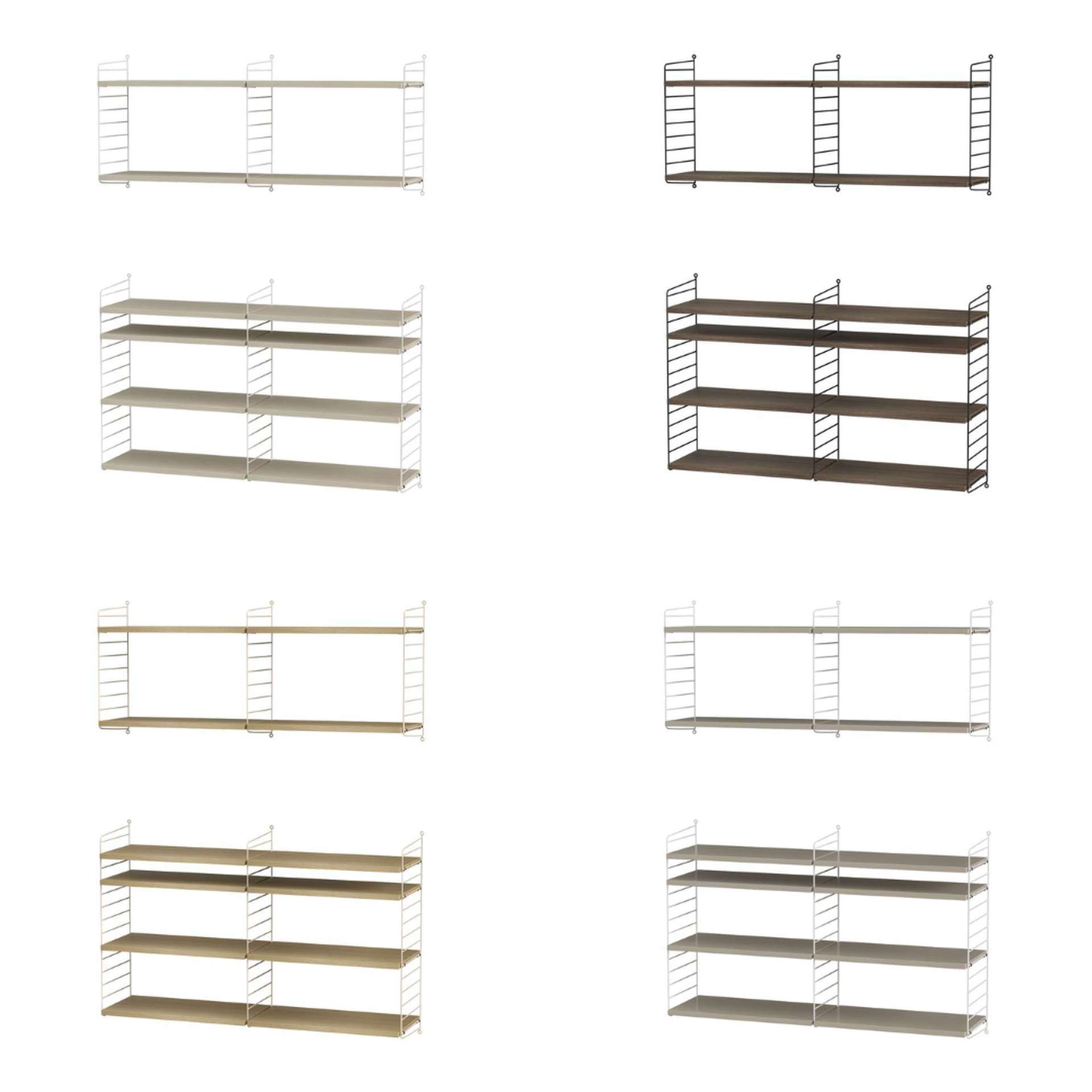 Set aus zwei Wandregalen Schwarz Walnuss