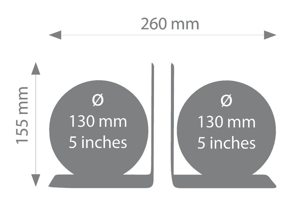 Buchstützen-Set „BookGlobe“ mit 2 magnetischen Globen schwarz/silber