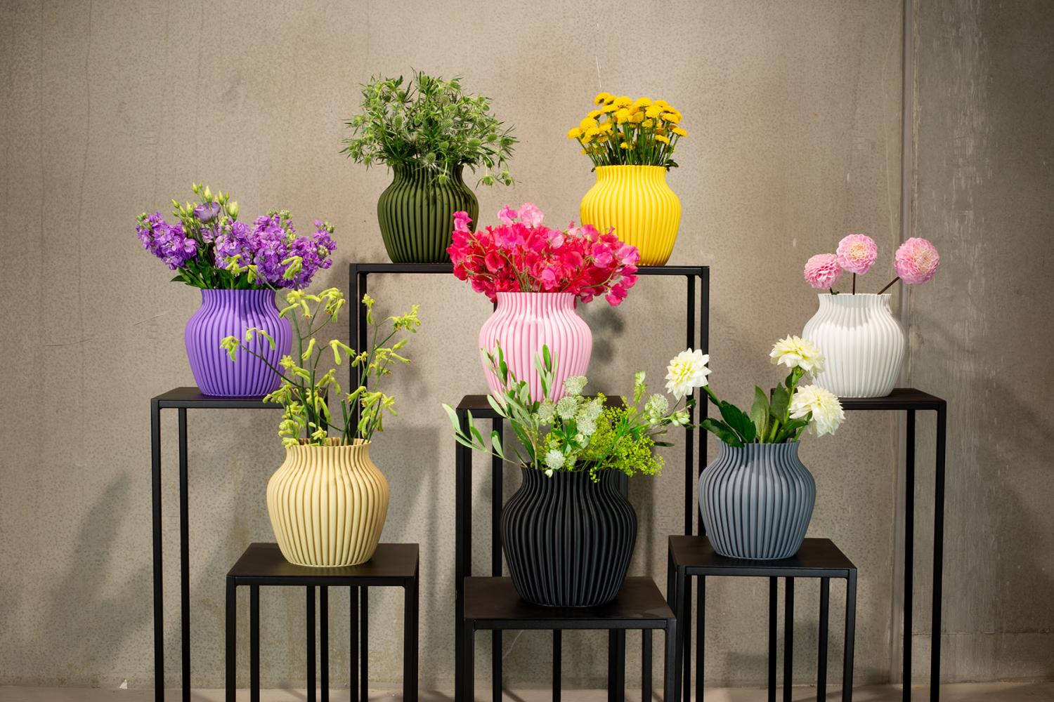 Speaking matte Vase 3D Curve aus Kunststoff