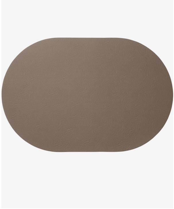 Tischset oval firewood - Edles Platzset in Lederoptik