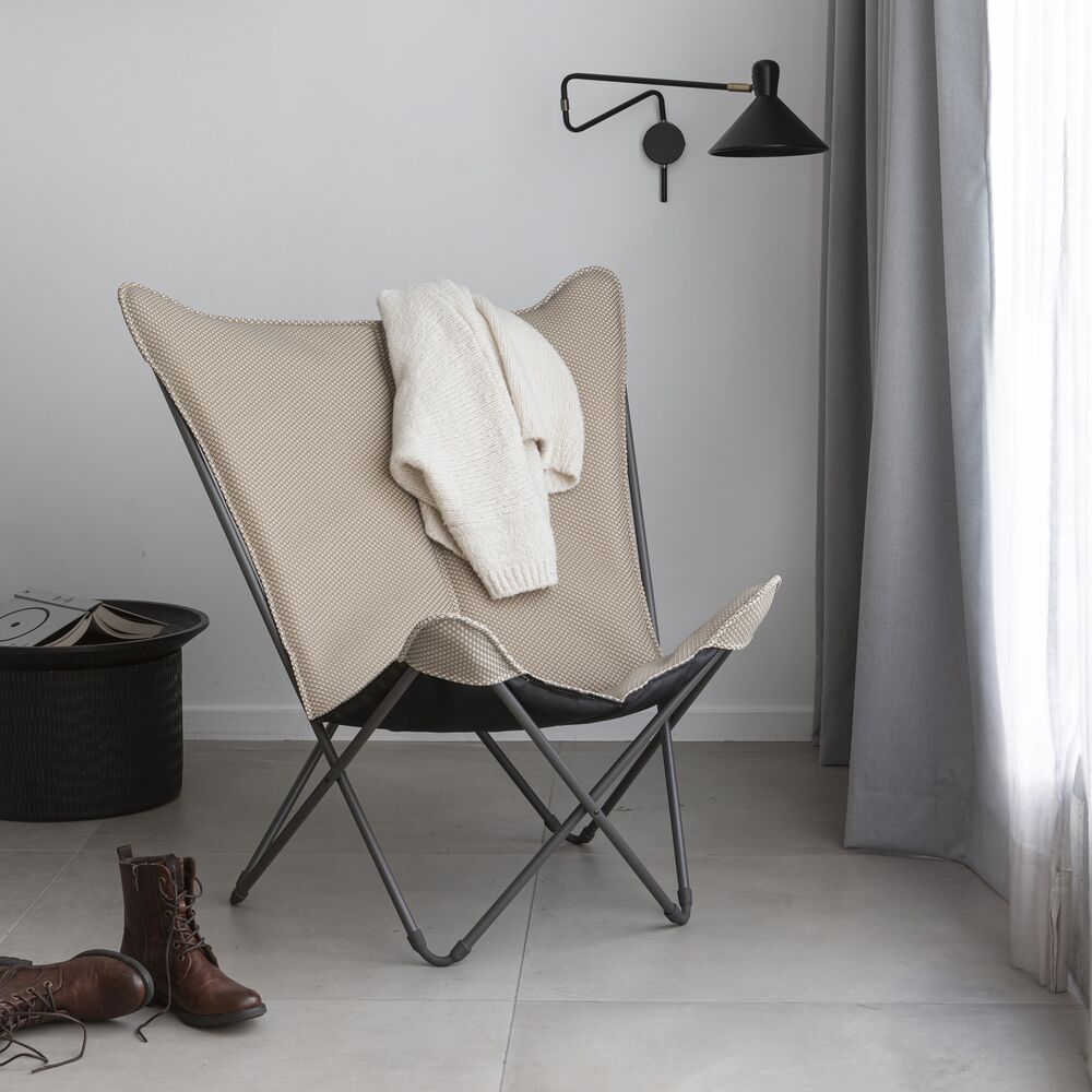 Pop Up XL BEC Design Outdoor Sessel Pop Up Lounge Chair XL BEC Dunkelgrau+Ersatzbezug Curry