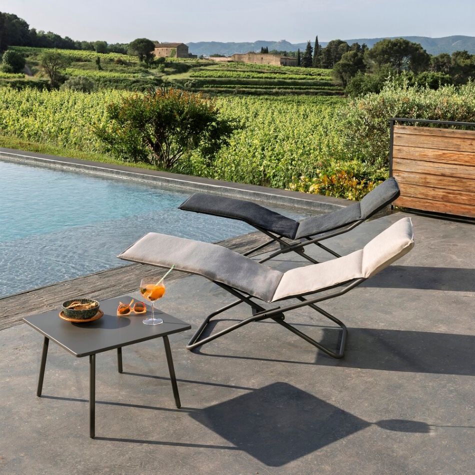Outdoor Lounge-Sessel BAYANNE Onyx / Gestell Titane Outdoor Lounge-Sessel BAYANNE Onyx / Gestell Titane