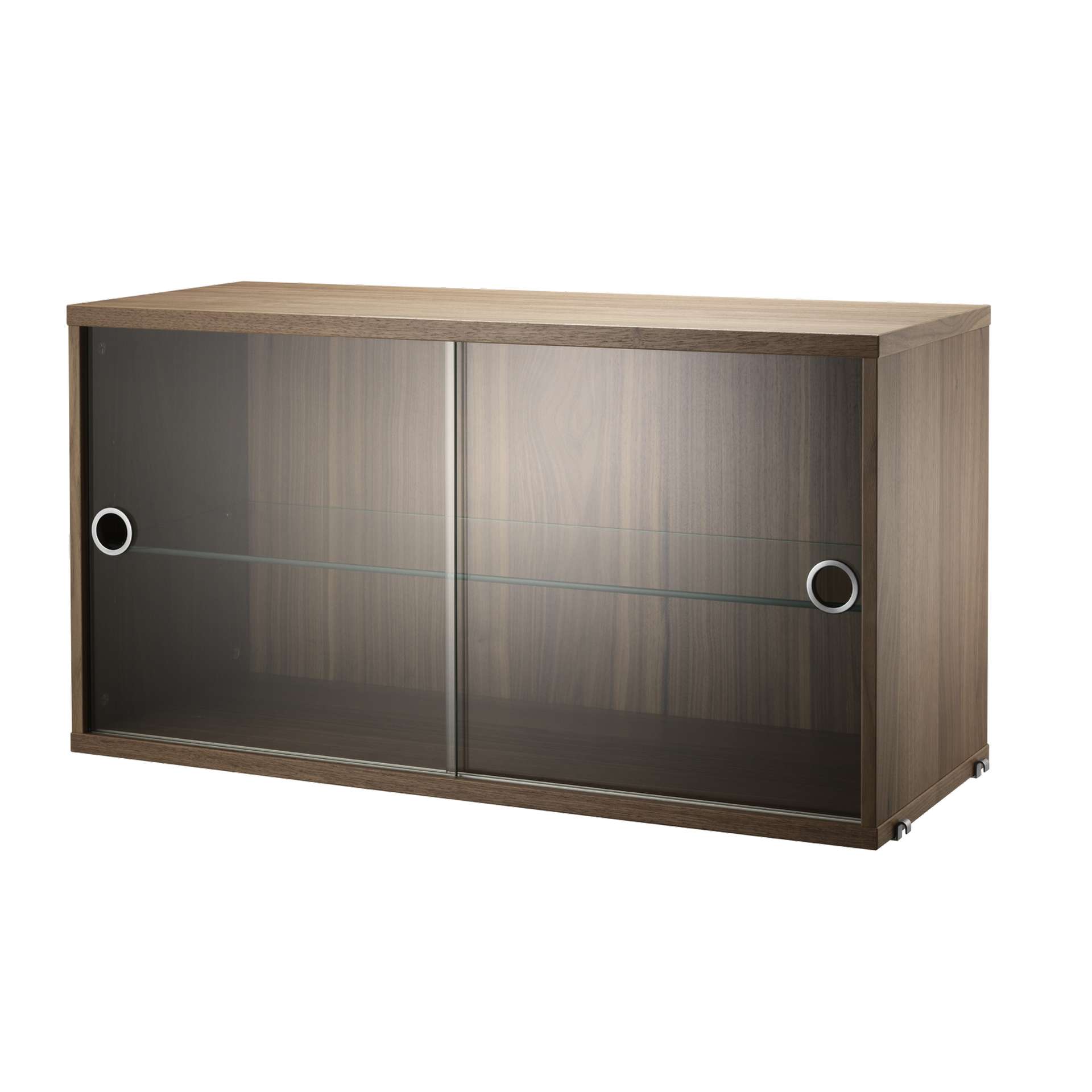 String System Hängeschrank mit Schiebetüren aus Glas Walnuss natur 78/42/30 günstig online kaufen