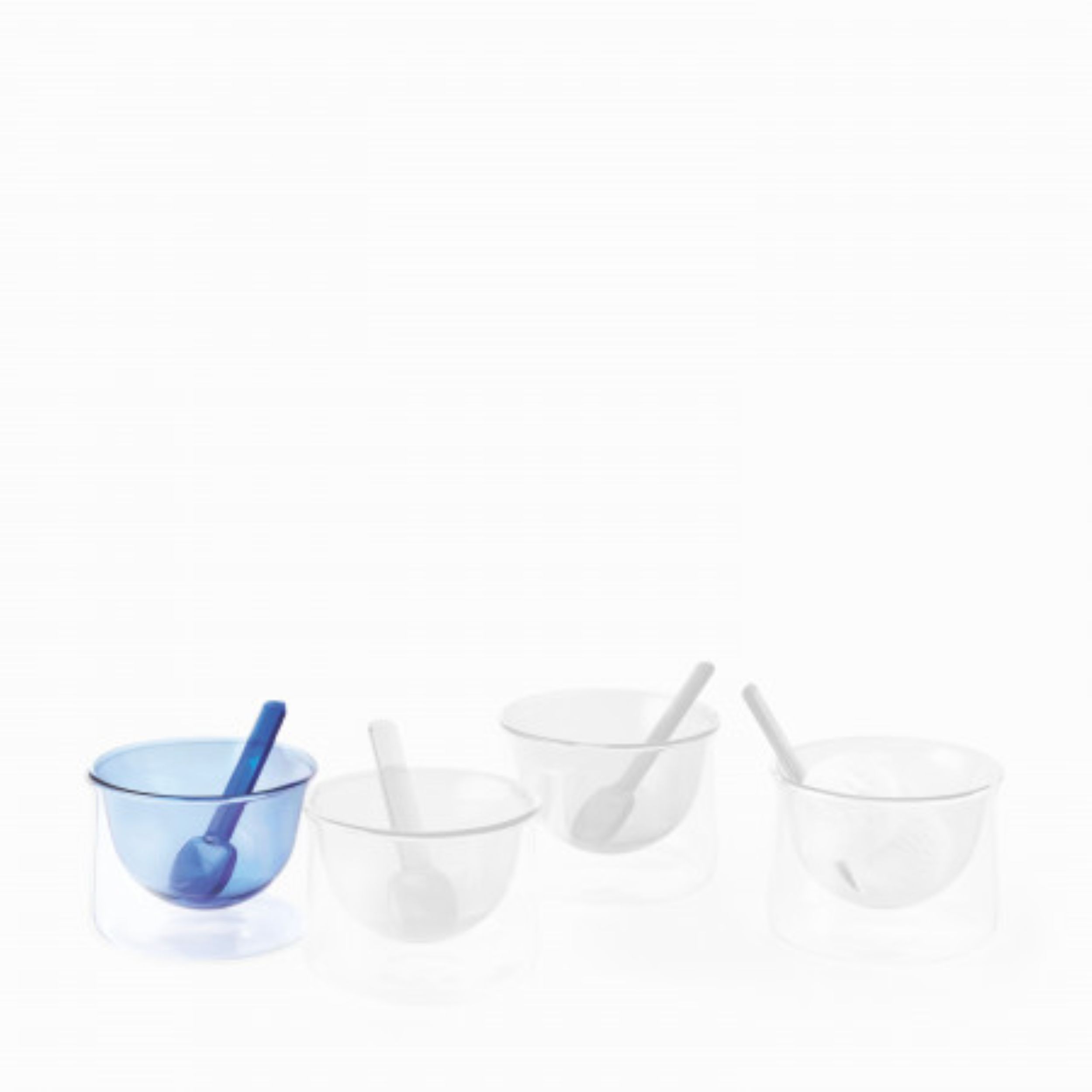 GELATO Becher mit Löffel - Eis-Becher doppelwandig blau