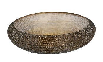 YON Designschale in Schwarz und Goldoptik Ø 60 cm, Höhe 15 cm YON Designschale in Schwarz und Goldoptik Ø 60 cm, Höhe 15 cm