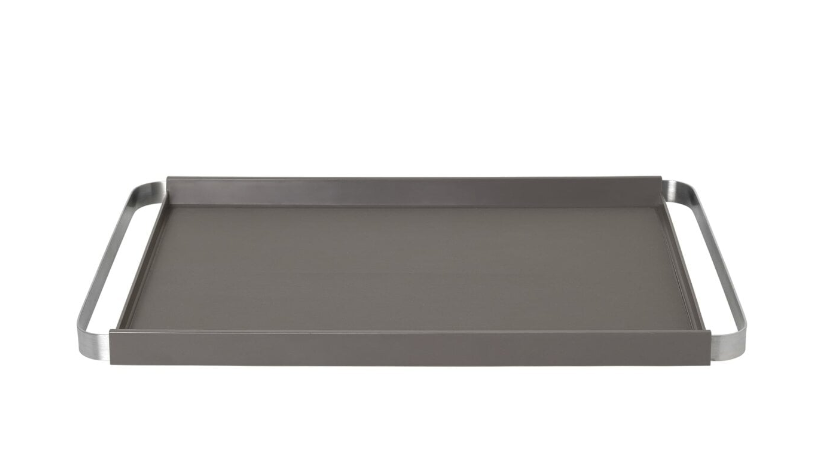 Kunststofftablett PEGOS mit Edelstahlgriffen - modern & rutschhemmend warm grey Kunststofftablett PEGOS mit Edelstahlgriffen - modern & rutschhemmend warm grey