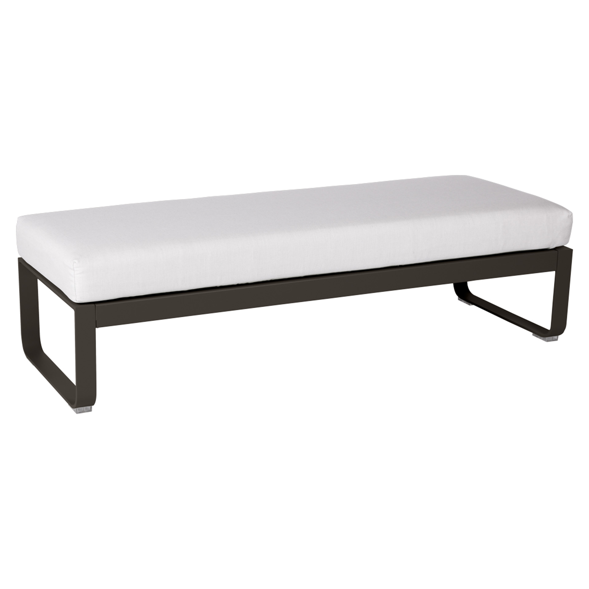 Fermob Bellevie 2-Sitzer Polsterhocker E3 Tonka 81 Grauweiß