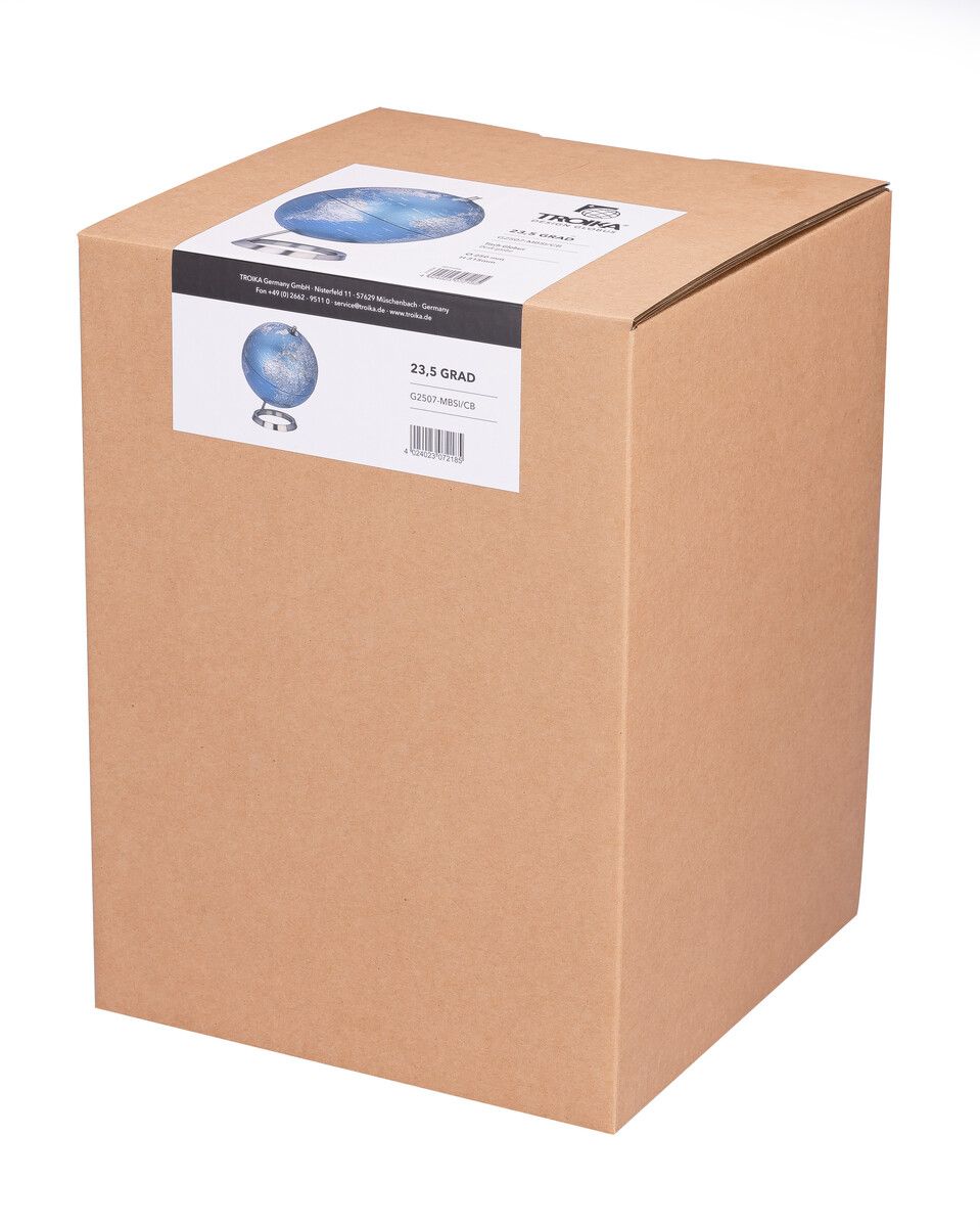 Globus "23,5 GRAD" - maßstabsgetreu blau/silberfarben Globus "23,5 GRAD" - maßstabsgetreu blau/silberfarben