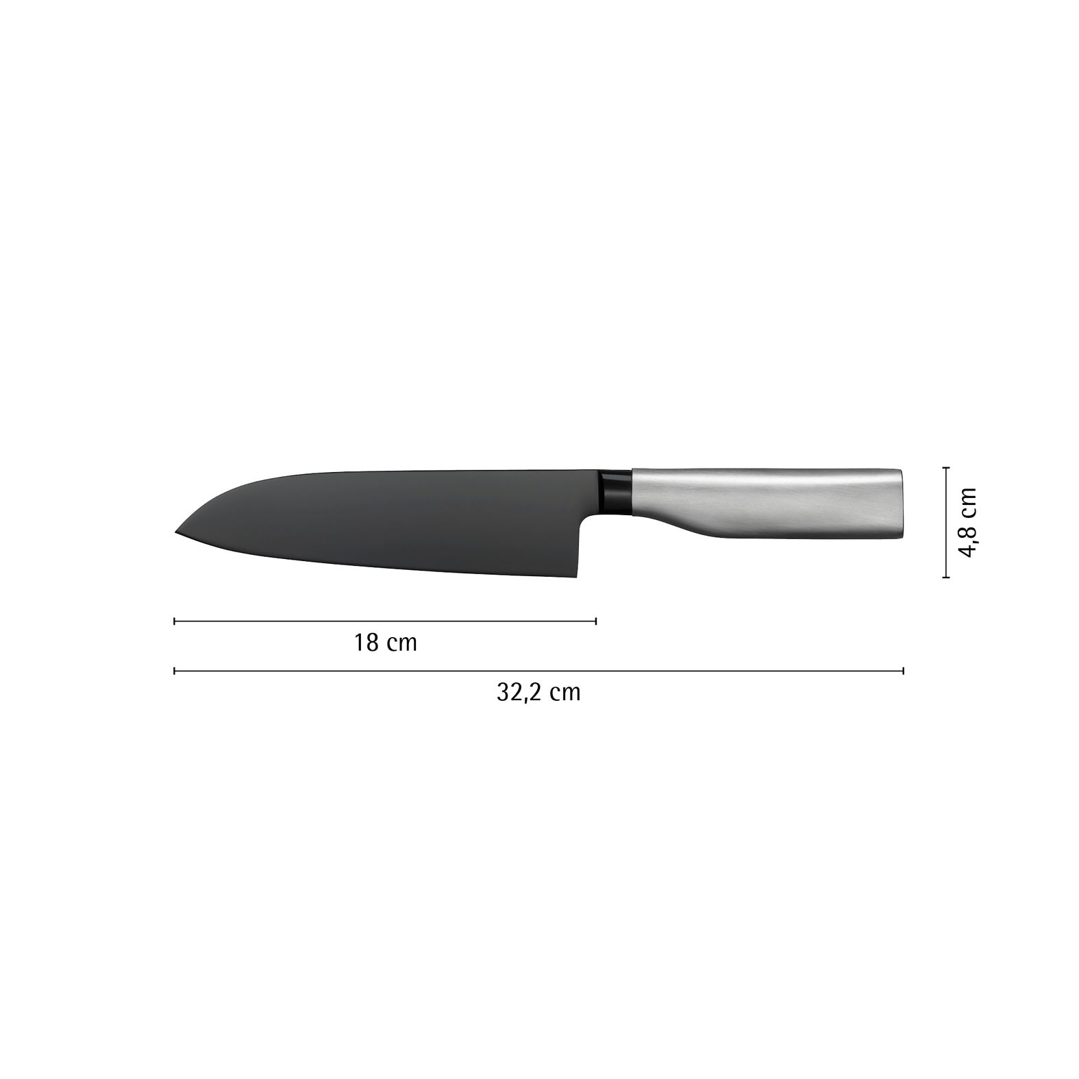 Ultimate Black Santokumesser 18,5 cm mit Diamond Cut Ultimate Black Santokumesser 18,5 cm mit Diamond Cut