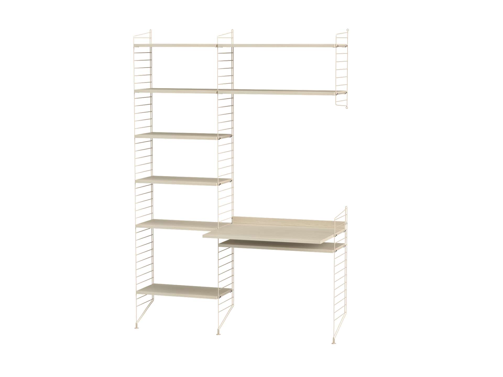 Standregal mit Schreibtischplatte Beige Esche