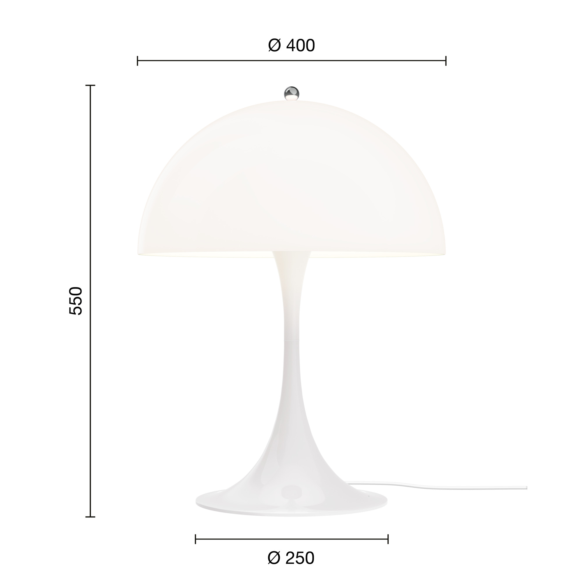Panthella 400 Tischleuchte Weiß Opal Acryl