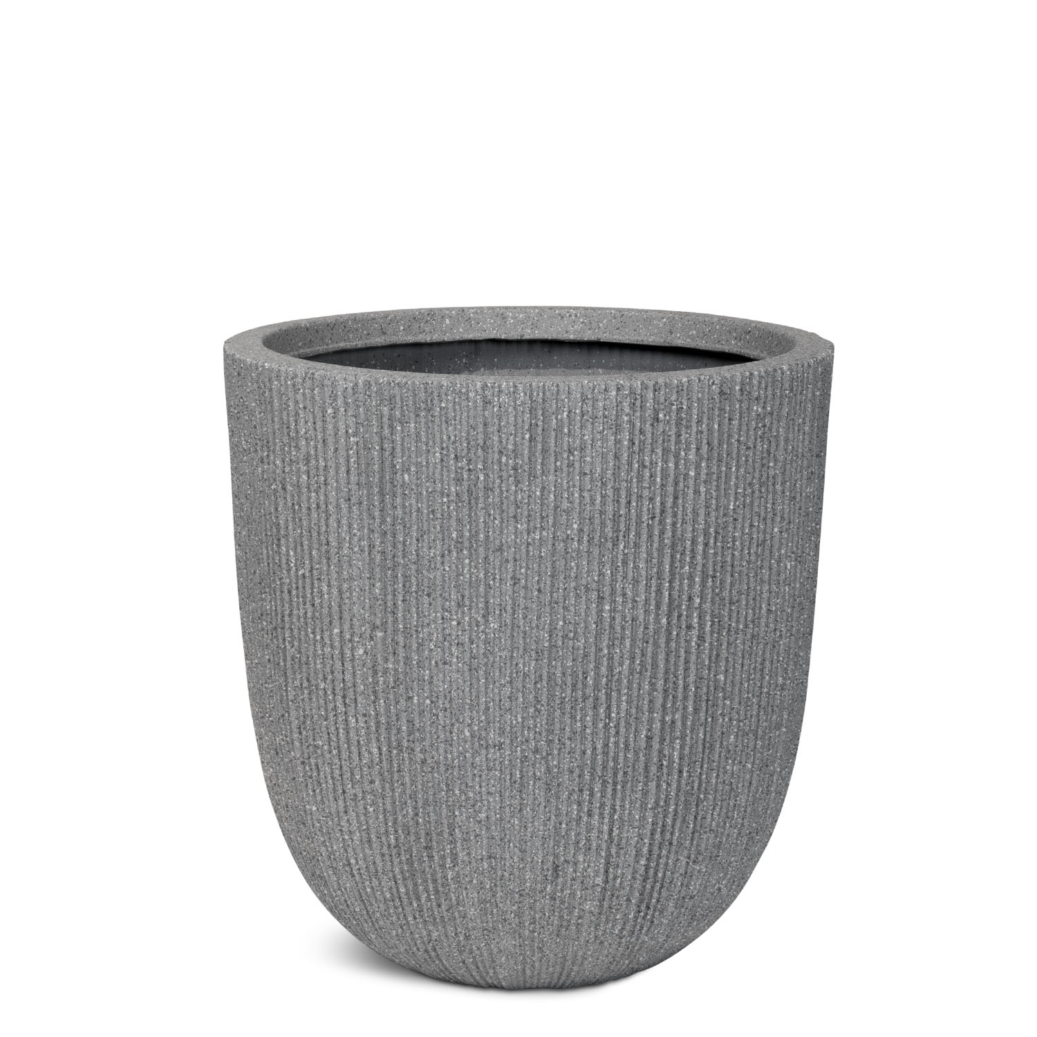 Toskana modernes Bodengefäß mit Rillenstruktur Ø 31 cm, Höhe 31,5 cm stone grey