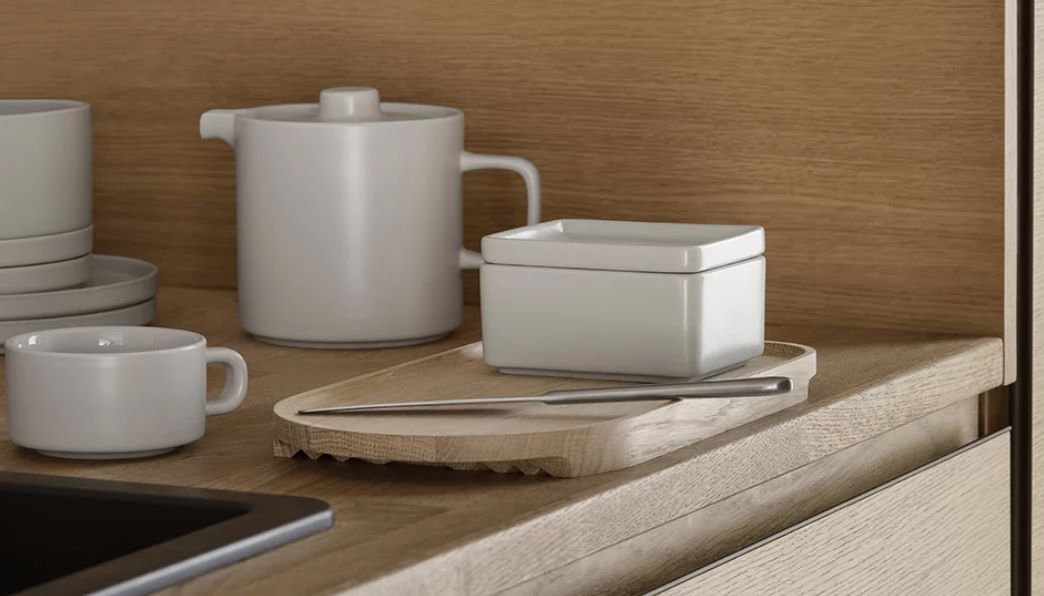 Pilar Butterdose aus Steingut Moonbeam Pilar Butterdose aus Steingut Moonbeam