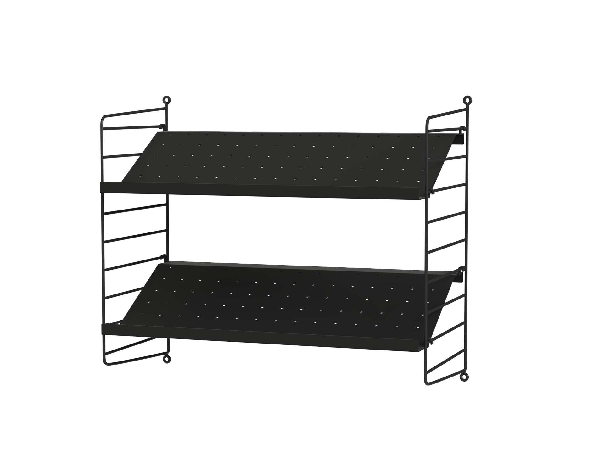 Kleines Schuhregal Wandmontage Schwarz