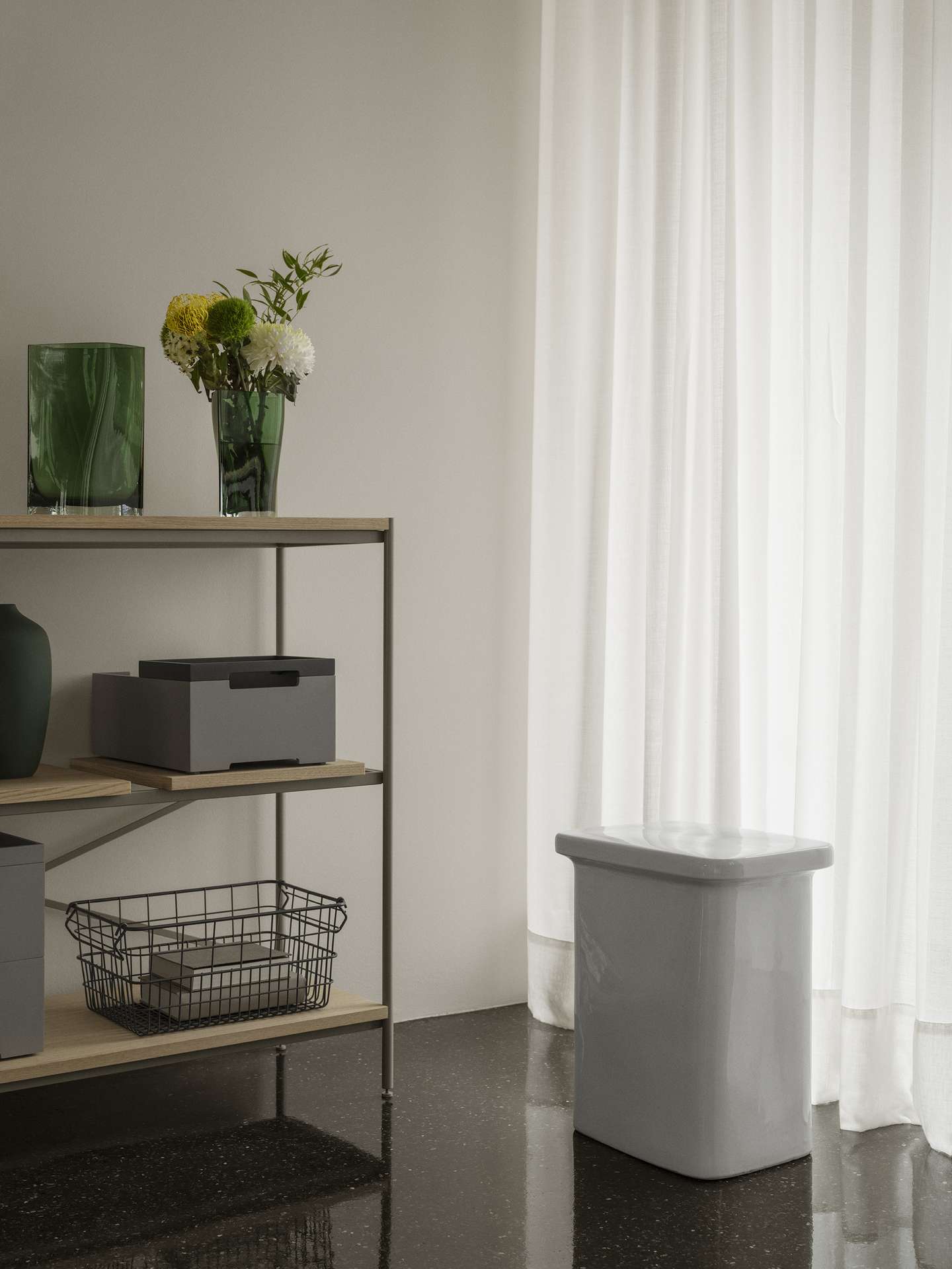 Moderne Vase DUASIS aus Glas Agave Green M