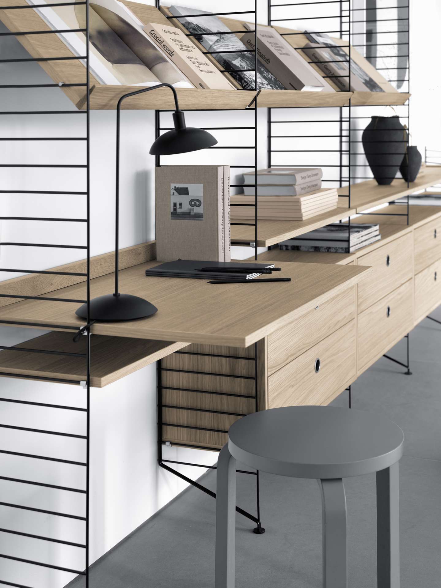 String System Schreibtischplatte Dunkle Eiche
