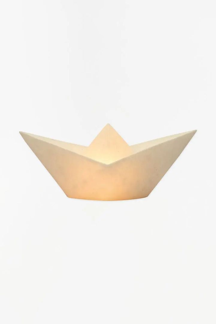 Papier Boot Lampe aus Harz, Länge 40 cm, Höhe16,5 cm