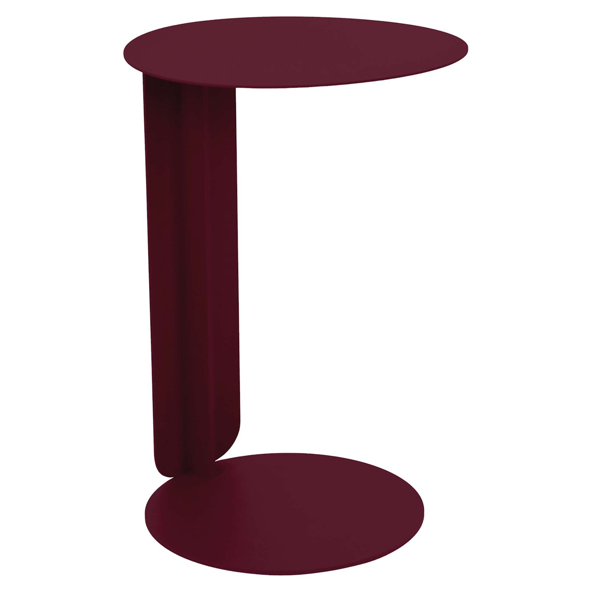 Bebop Outdoor Beistelltisch – Runder Gartentisch mit Sockelfuß B9 Schwarzkirsche