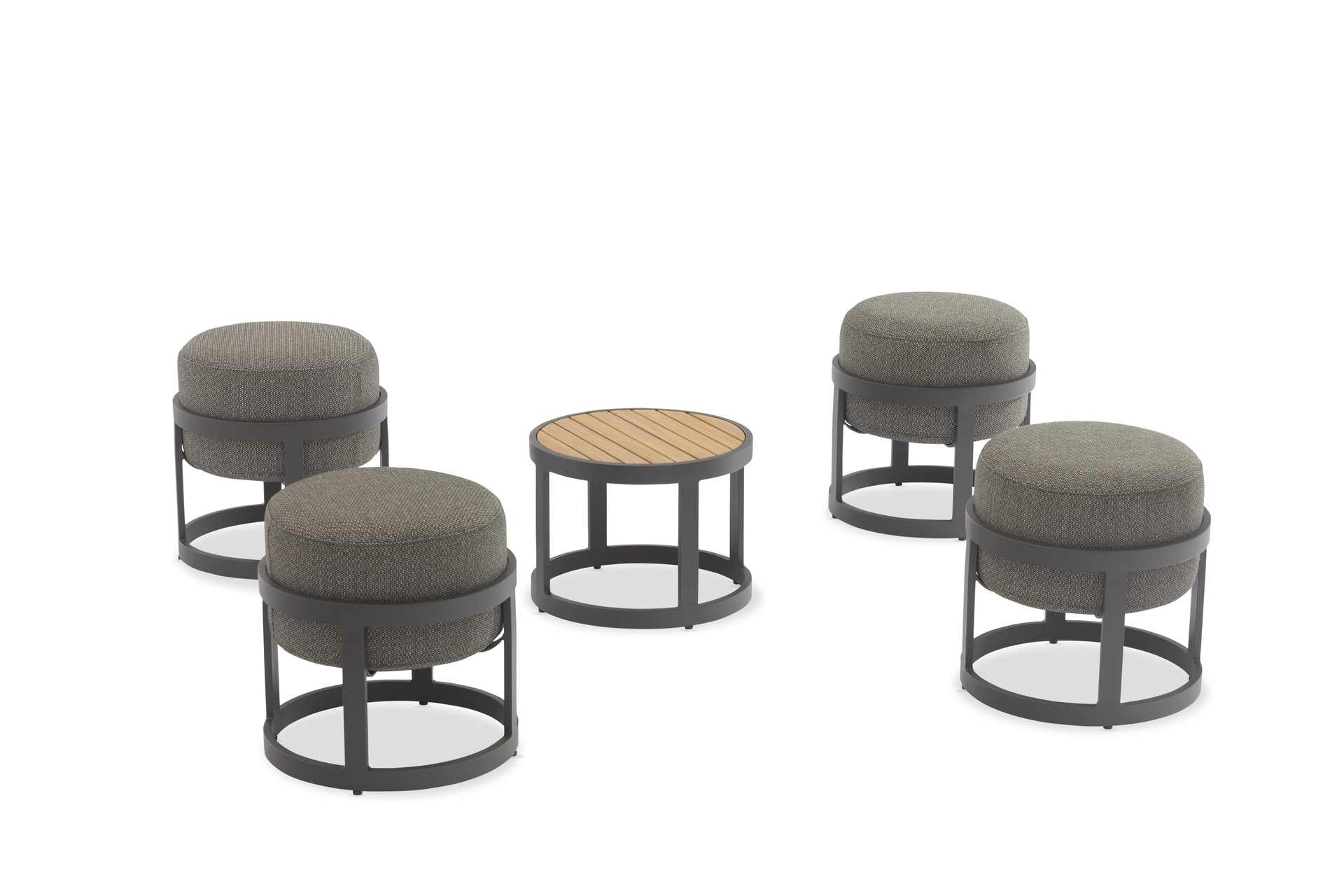 Totem Hocker Set + Coffee Table für den Garten Kohle Totem Hocker Set + Coffee Table für den Garten Kohle