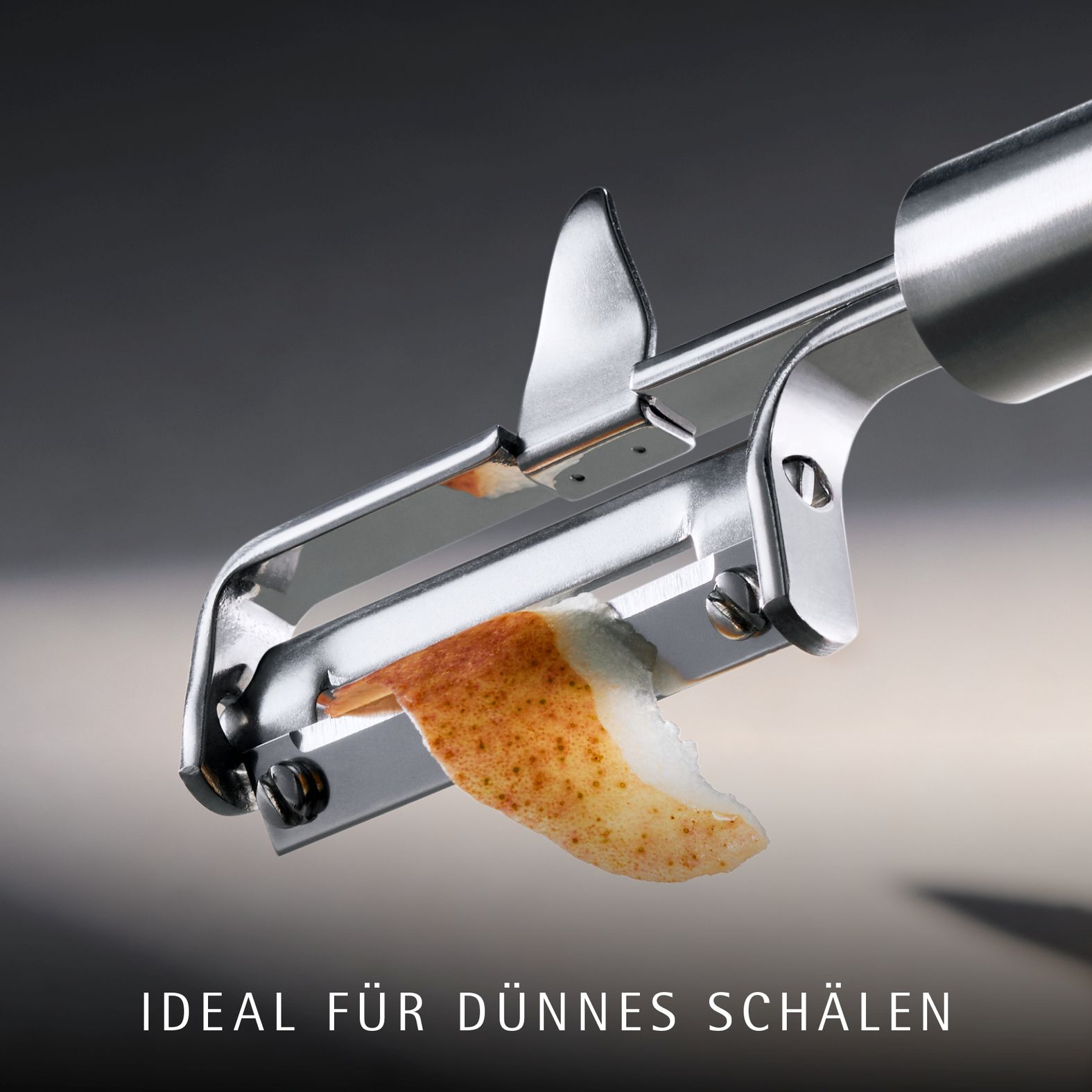 Profi Plus Edelstahl-Pendelschäler 19 cm - mit Kartoffelaugen-Ausstecher