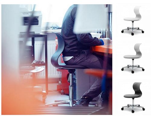 Bürostuhl und Praxisstuhl Pro 6 - unsere Topseller schneeweiß/Aluminium mit PRO-Matic ohne Armlehne Replay Skip Schneeweiß