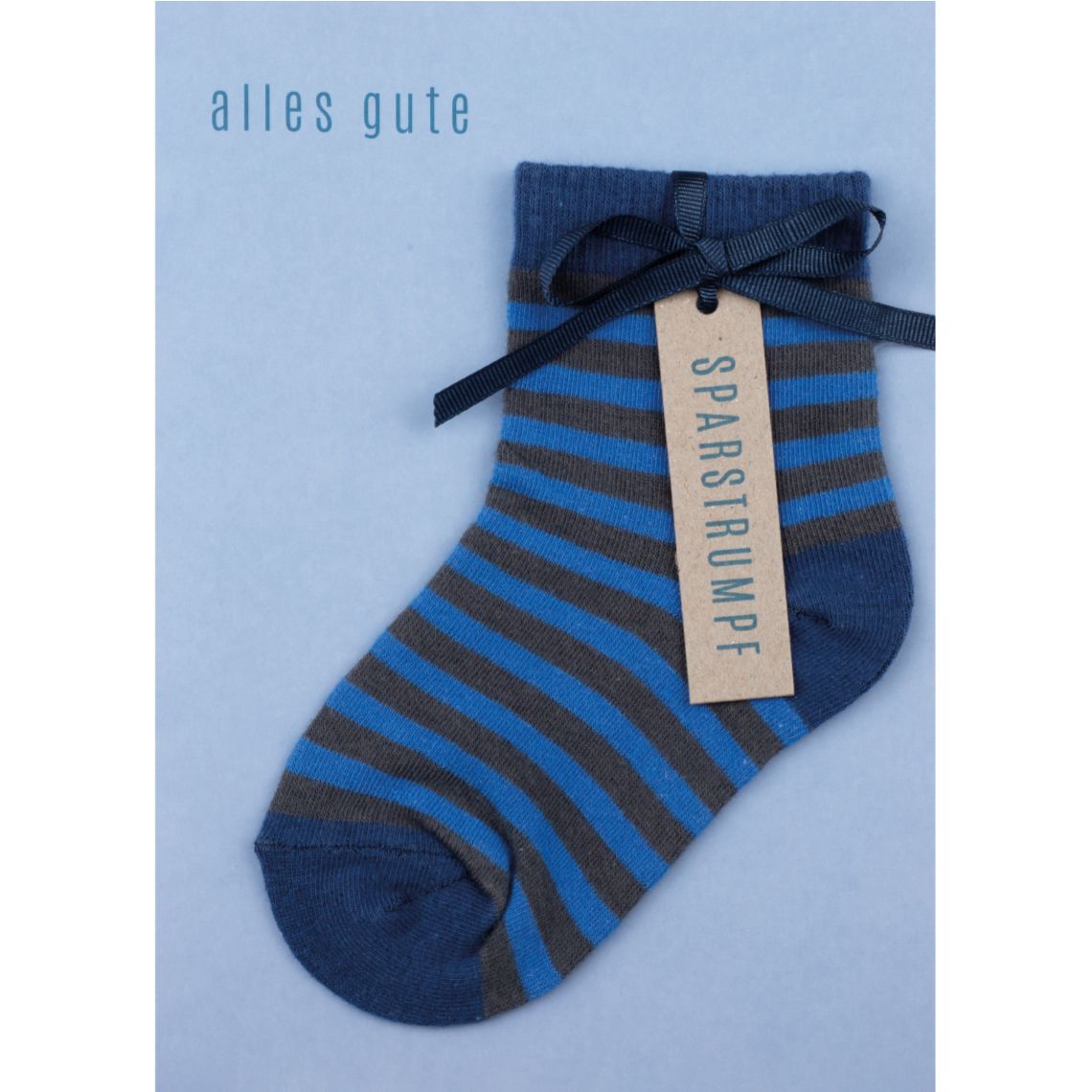 XL Sparstrumpfkarte "Alles Gute" - Originelles Geldgeschenk