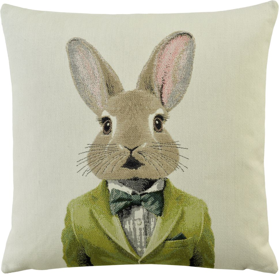 Kissenhülle CANDY 50 × 50 cm – Hase im Anzug