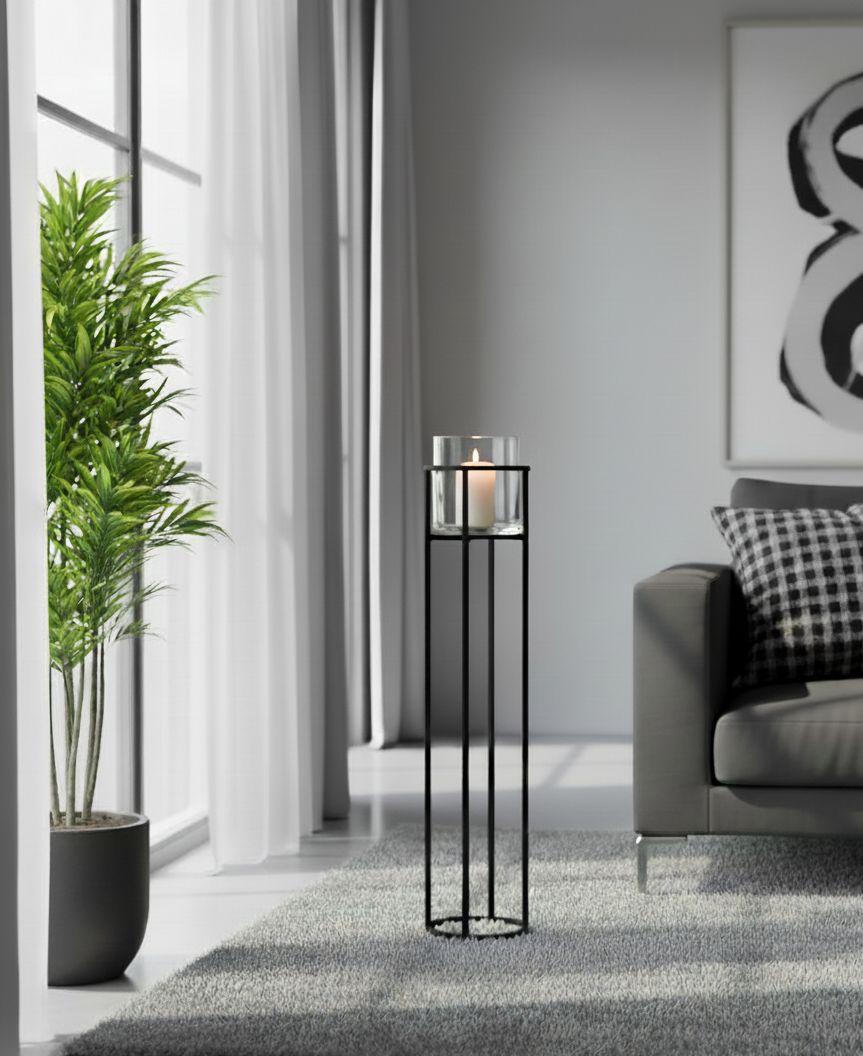 Eisen-Windlicht York Höhe: 110 cm