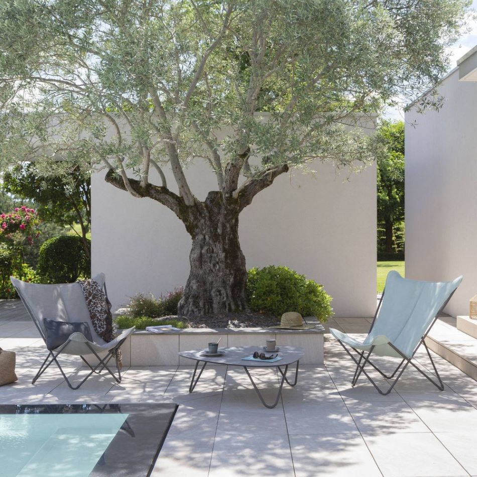 Sparset Outdoor Stuhl Sphinx Hedona Céladon / Gestell Kaolin + Tablett