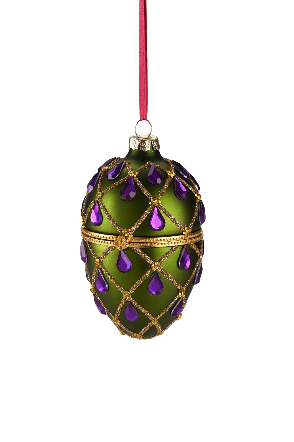 Osteranhänger Ei Grün/Lila – Dekoratives Schmuckei zum Aufhängen