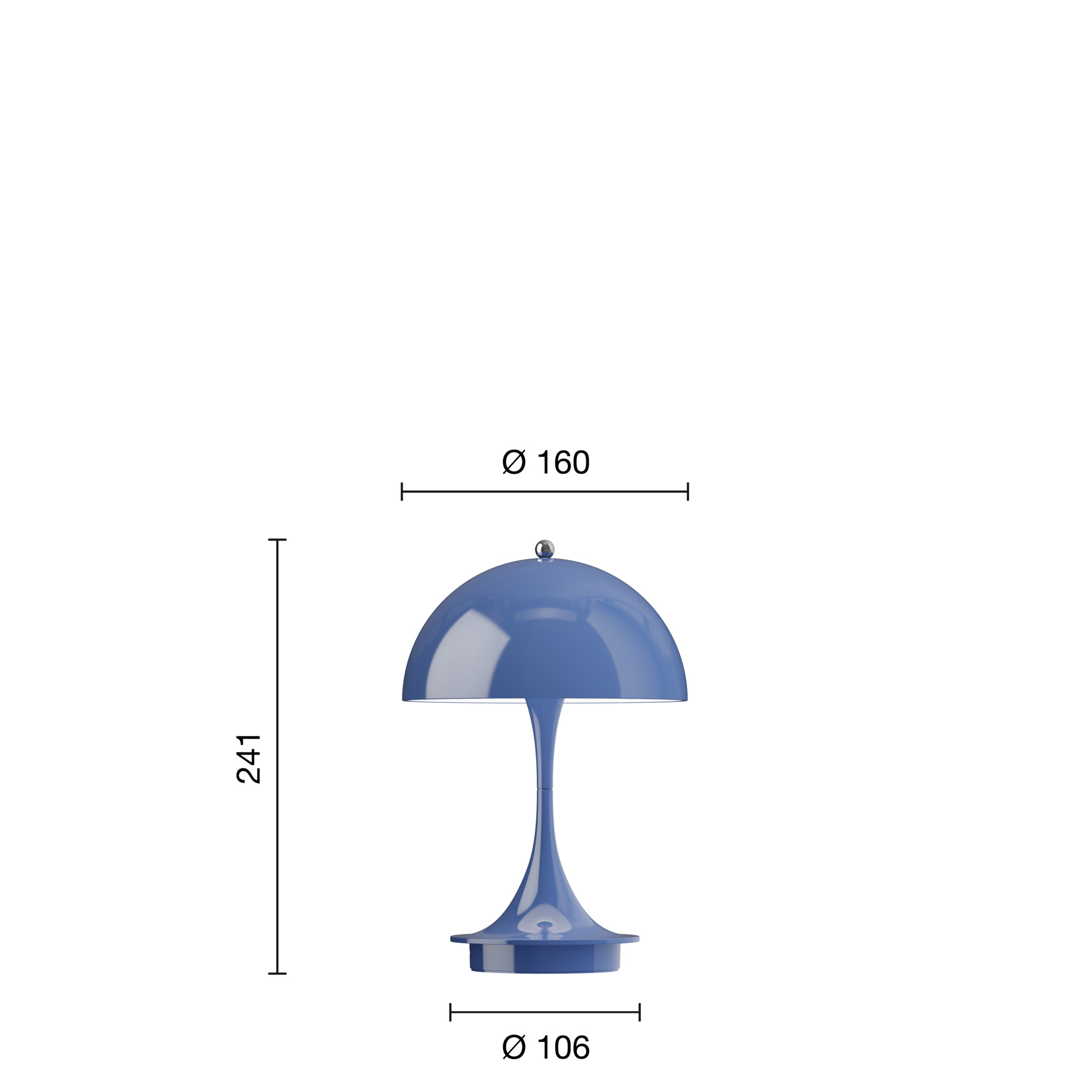 Panthella 160 tragbare Tischleuchte Opak Indigo Blau Panthella 160 tragbare Tischleuchte Opak Indigo Blau
