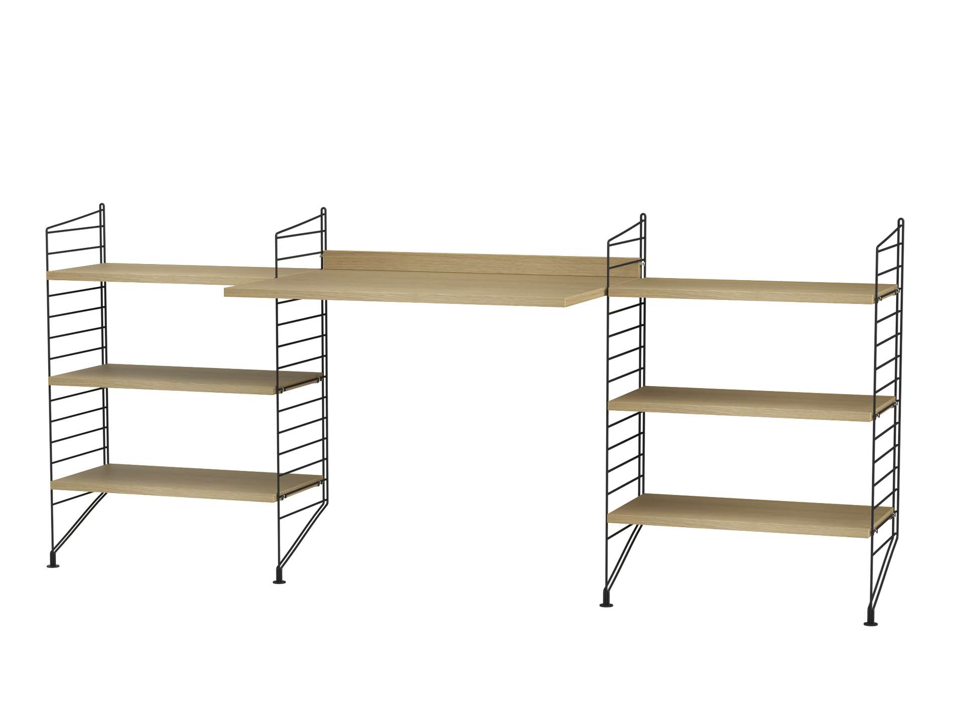 Schreibtisch mit Regal minimalistisch Schwarz Eiche Schreibtisch mit Regal minimalistisch Schwarz Eiche