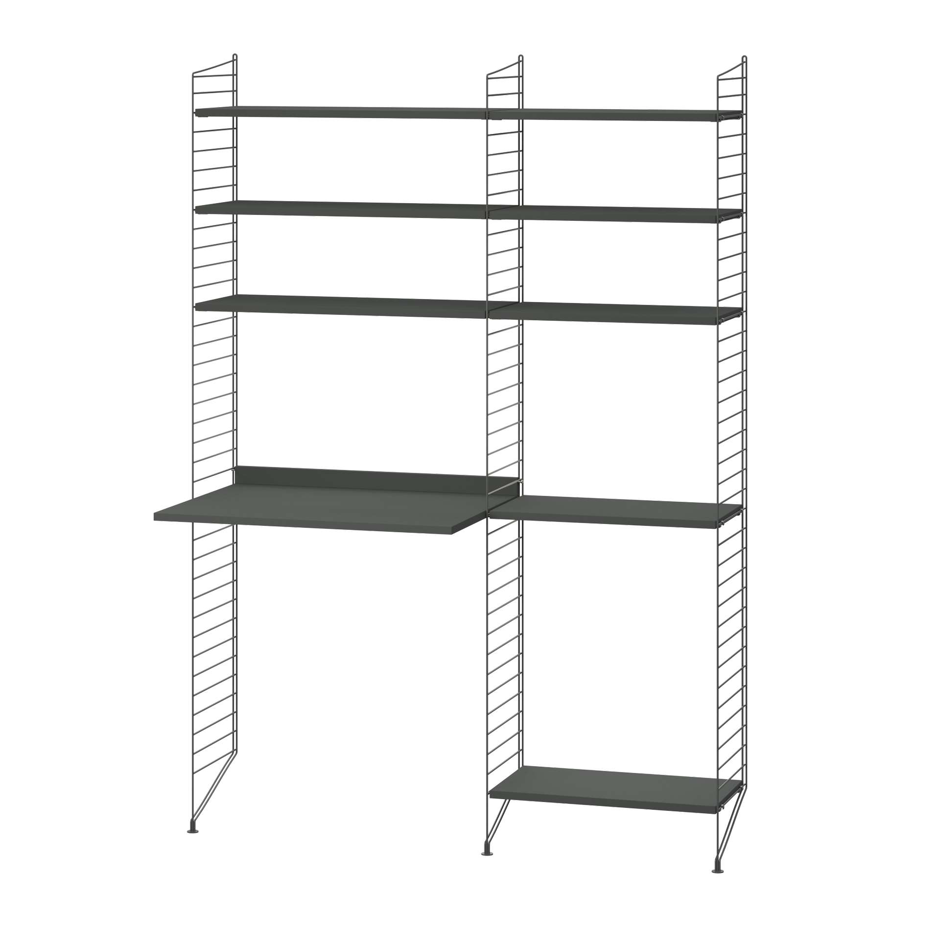 Funktionales Standregal mit Schreibtisch Dunkelgrau Dunkelgrau