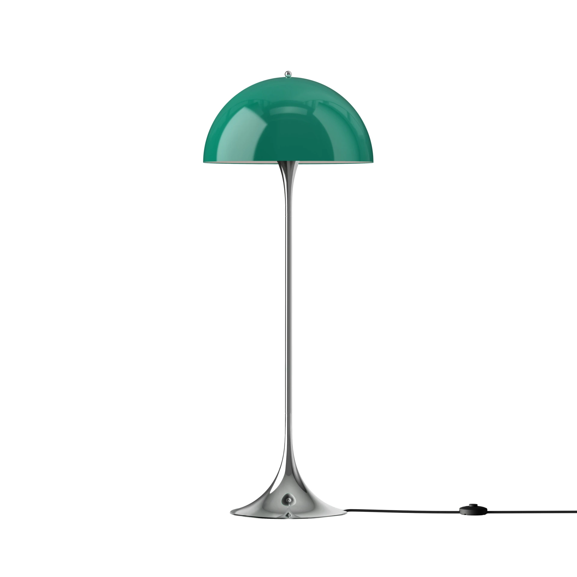 Panthella-Originals-Floor-Lamp-500-Opal-Green-Chrome-OFF.webp Panthella 500 Original Stehleuchte Design Opal Grün