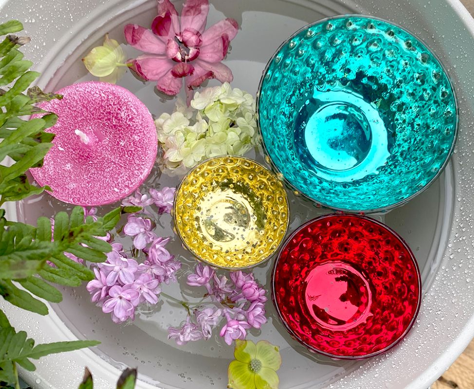 Glasschwimmlicht Ø 6cm, goldgelb Glasschwimmlicht Ø 6cm, goldgelb