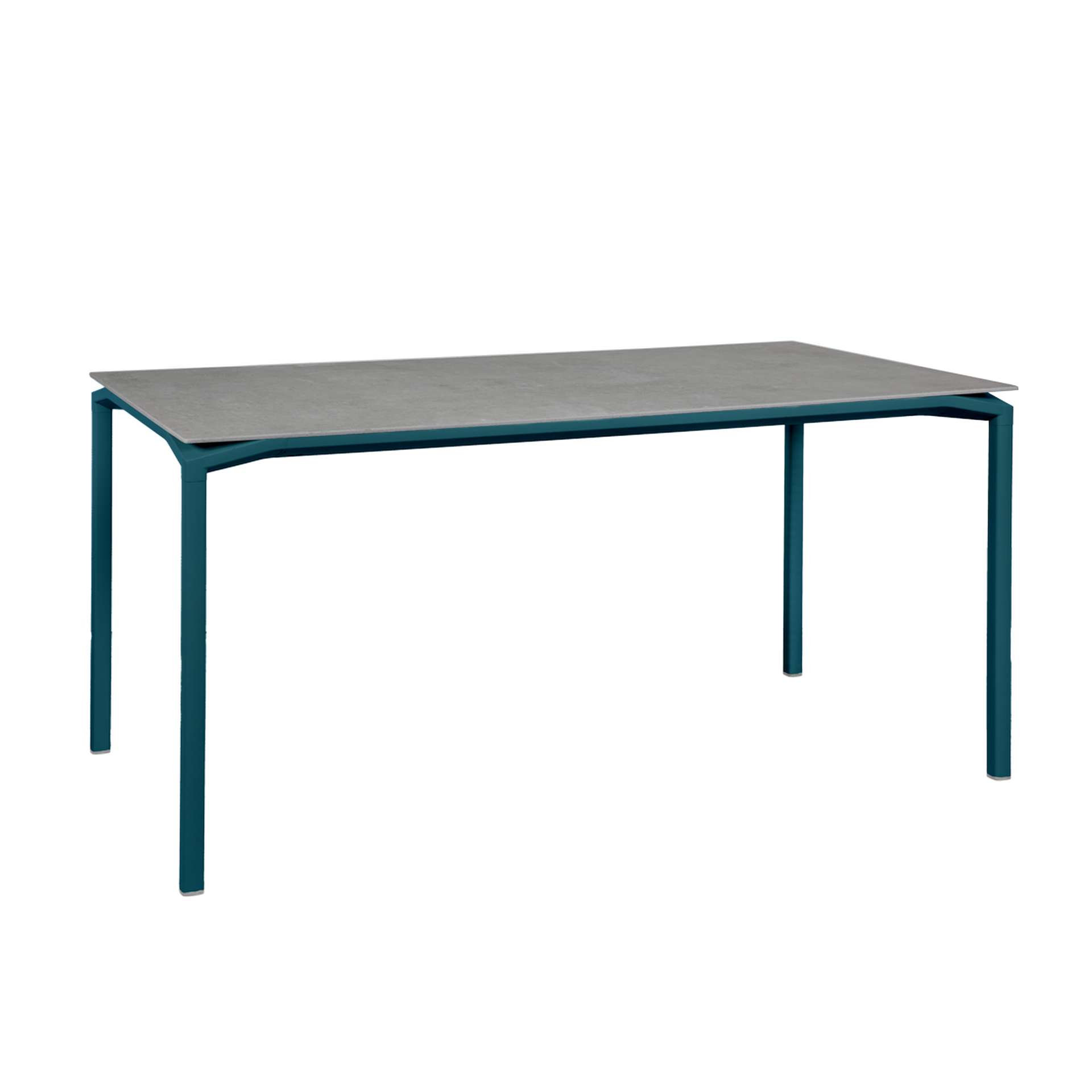 Calvi Outdoor-Gartentisch Mineral Grau-Kreta 160x80 cm mit Dekton® Platte 21 Acapulcoblau Calvi Outdoor-Gartentisch Mineral Grau-Kreta 160x80 cm mit Dekton® Platte 21 Acapulcoblau