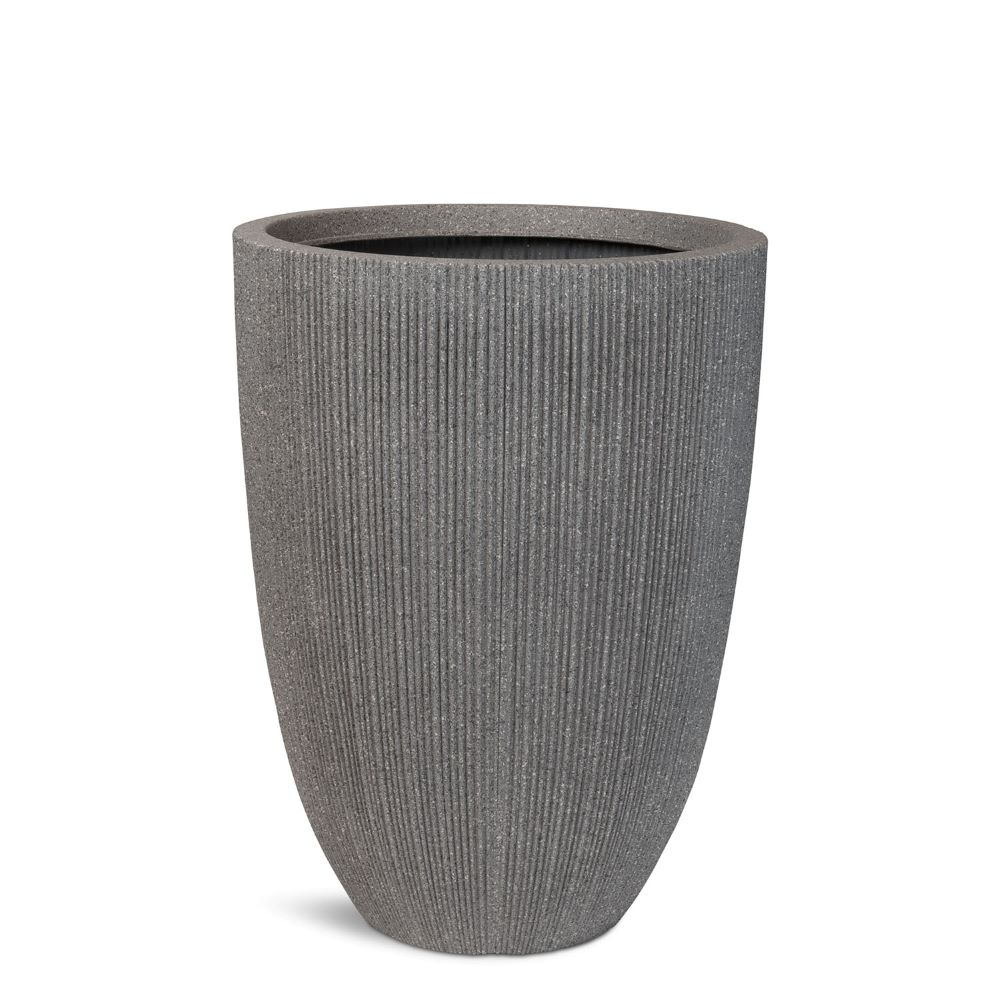 Toskana Deko Pflanzvase mit Rillen Ø 37 cm, Höhe 48,5 cm stone grey Toskana Deko Pflanzvase mit Rillen Ø 37 cm, Höhe 48,5 cm stone grey