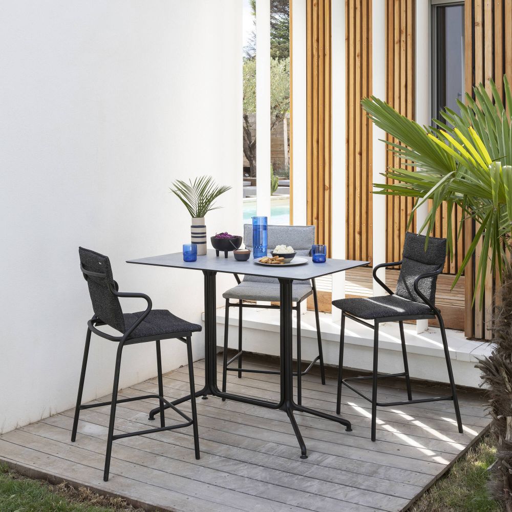 Ancone Esszimmerstuhl halbhoch – gepolstert, stapelbar & wetterfest für In- und Outdoor Cobalt Blau