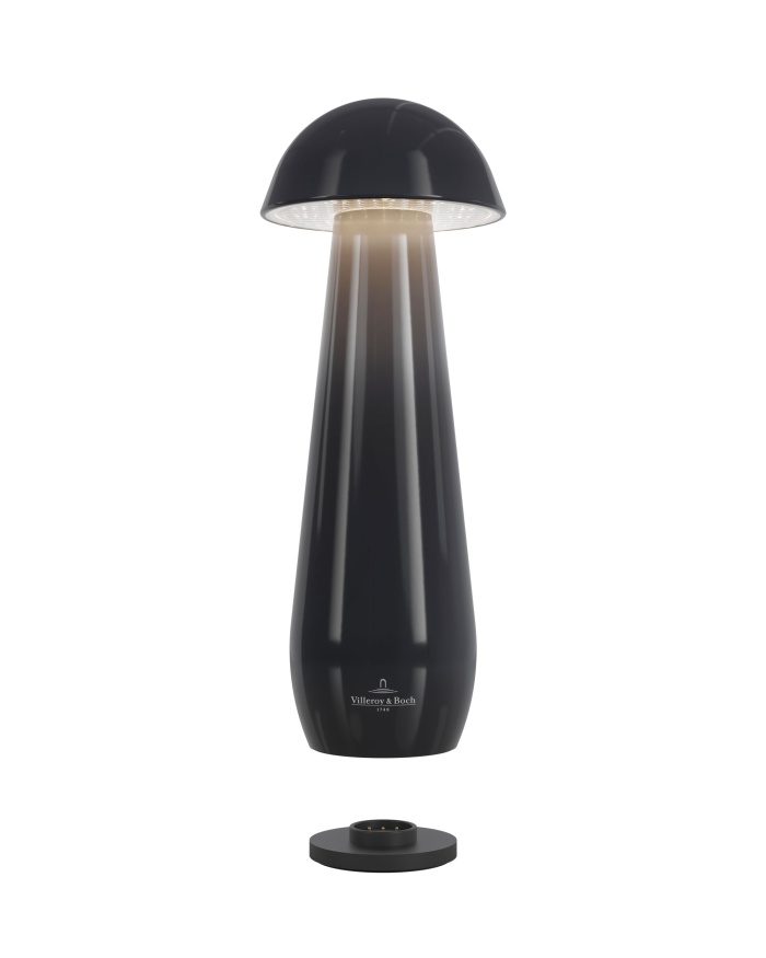 MODENA Akku-Tischleute - Pilzlampe 21 cm schwarz ceramic MODENA Akku-Tischleute - Pilzlampe 21 cm schwarz ceramic