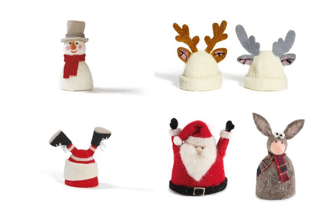 Eierwärmer Filz Weihnachtsmotiv Vogel 16 cm