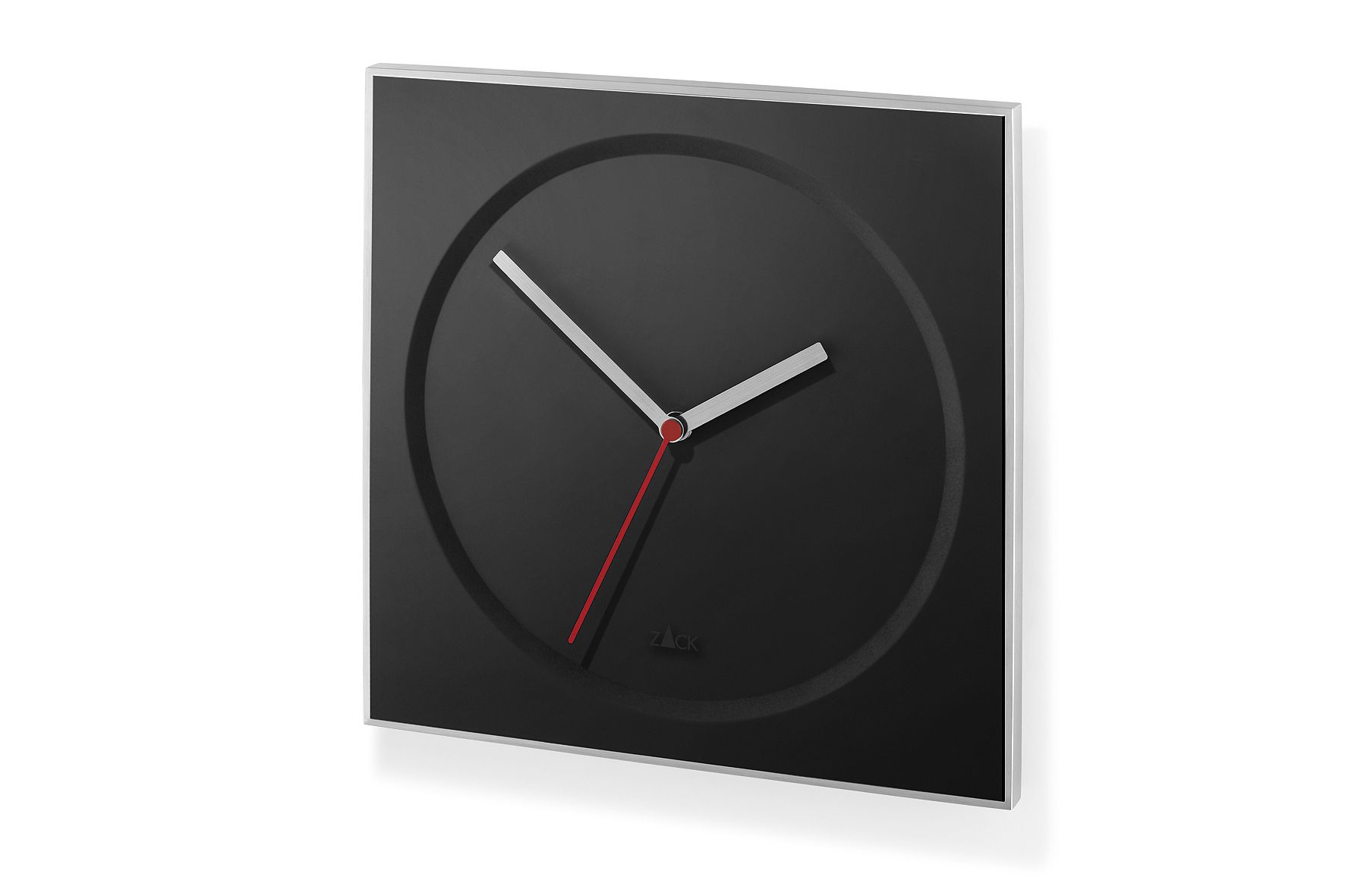 Hoyo Wanduhr 26 x 26cm, schwarz - 3D geformtes Ziffernblatt