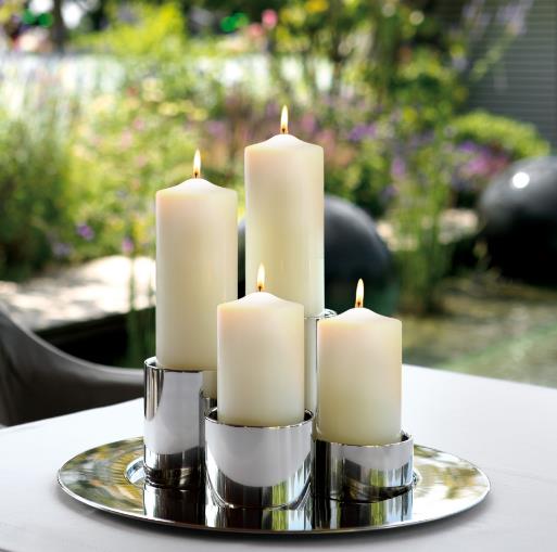 Fink SOBRIO Stumpenkerzenhalter silber M